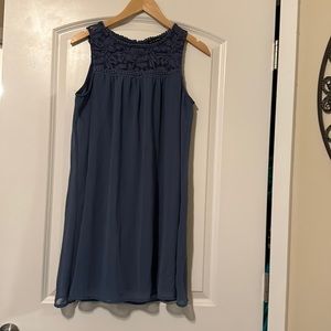 Blue dress with lace detail
